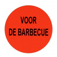 F917 rol @ 2.000 etiketten permanent rond 35 mm fluor rood met zwart bedrukt voor de barbecue F917 rol @ 2.000 etiketten permanent rond 35 mm fluor rood met zwart bedrukt voor de barbecue